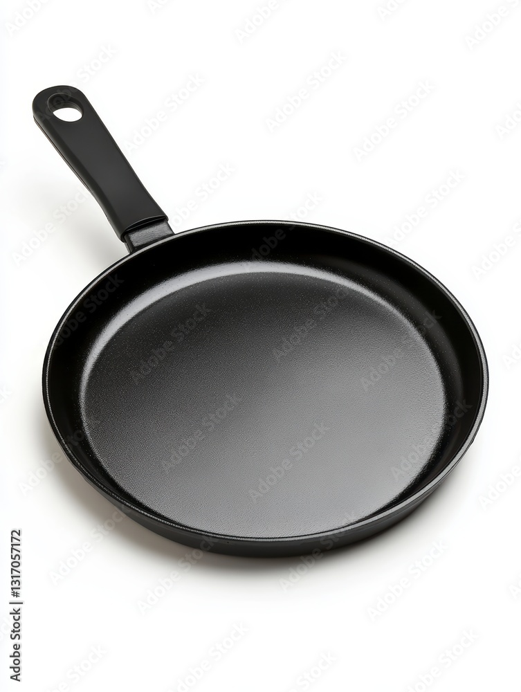 Black Speckled Frying Pan on White Background Black Speckled Frying Pan on White Background