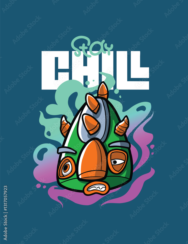 Chill and Relaxed Graphic Tee Artwork Trendy Casual Wear Illustration for T-Shirts Chill and Relaxed Graphic Tee Artwork Trendy Casual Wear Illustration for T-Shirts