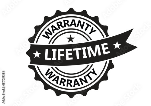 Lifetime Warranty Symbol, Icon, Sign, Stamp, Vector Illustration.