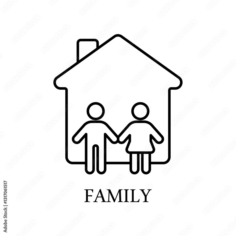 Icon a family, isolated against a clean background. Icon a family, isolated against a clean background.