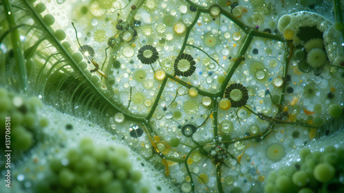 Microscopic view of plant cells, focusing on food and nutrition science.