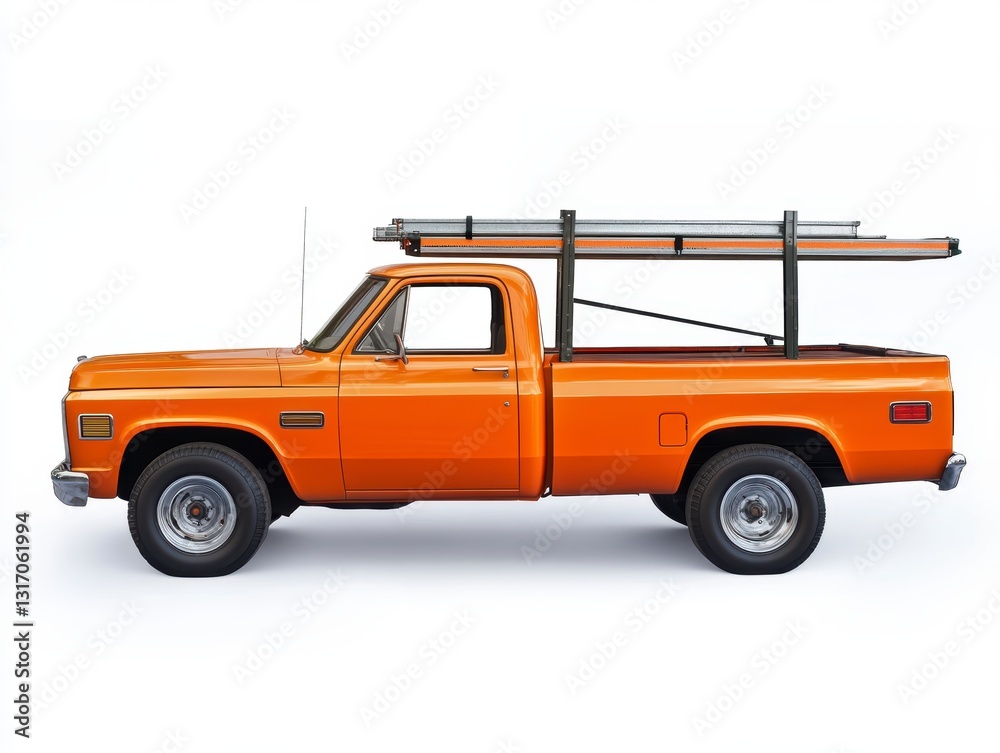 custom made wallpaper toronto digitalOrange Vintage Pickup Truck with Ladder and Pipes