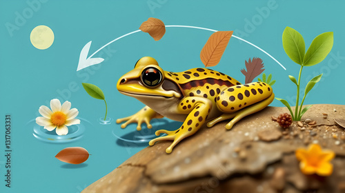 A frog life cycle