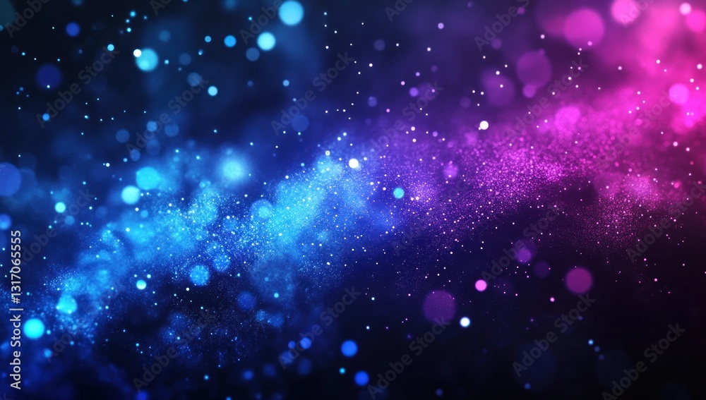 Abstract cosmic nebula with blue and pink glowing particles. Abstract cosmic nebula with blue and pink glowing particles.