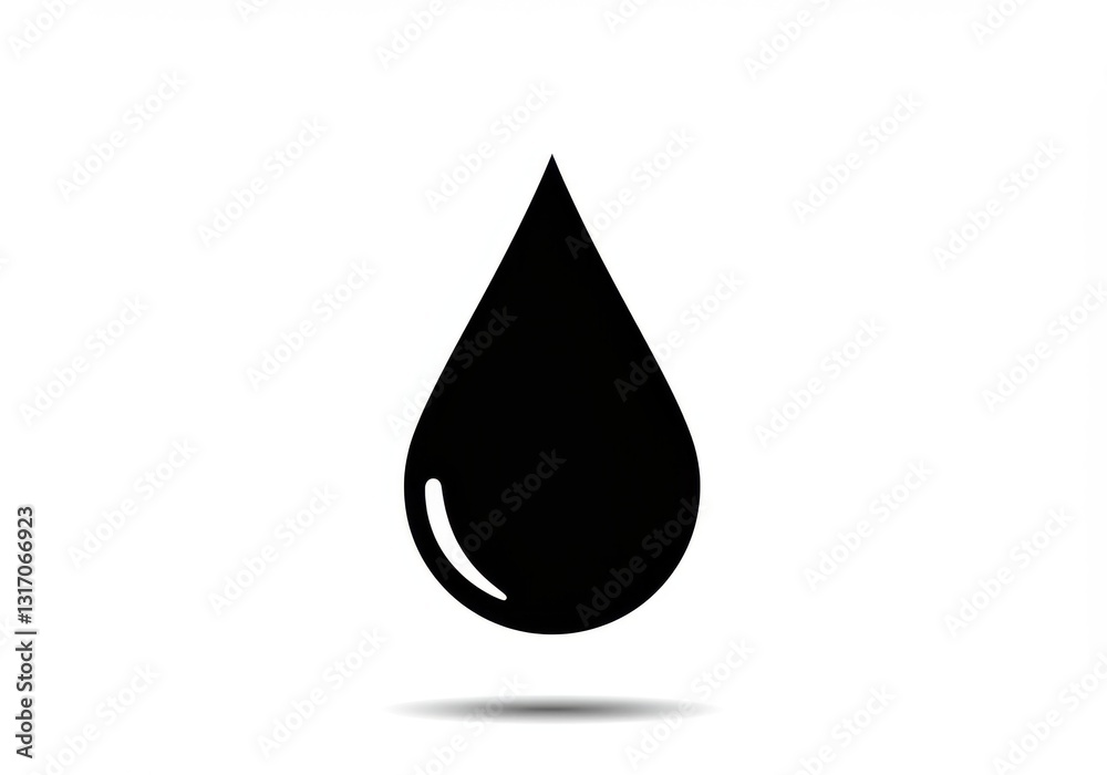 Black droplet icon, minimalist design, high contrast, simple graphic, water symbol, teardrop shape, monochrome illustration, clean lines, smooth curves Black droplet icon, minimalist design, high contrast, simple graphic, water symbol, teardrop shape, monochrome illustration, clean lines, smooth curves