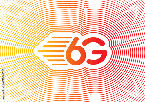 fast 6G logo in halo. 6G concept for technology world