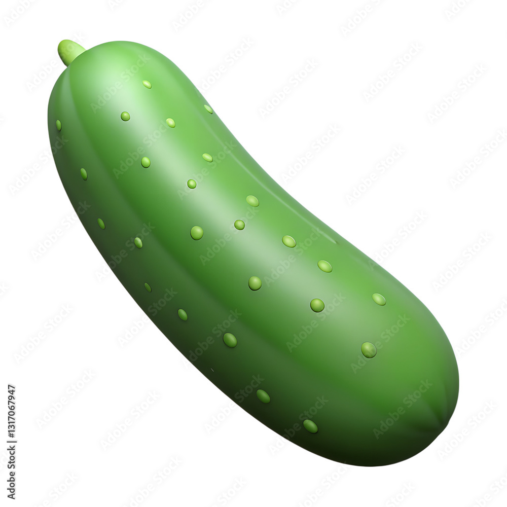 This 3D cucumber render displays a fresh green veggie with a bumpy texture, perfect for food blogs, recipes, or digital art. Its vibrant, organic look enhances any kitchen or design project. This 3D cucumber render displays a fresh green veggie with a bumpy texture, perfect for food blogs, recipes, or digital art. Its vibrant, organic look enhances any kitchen or design project.