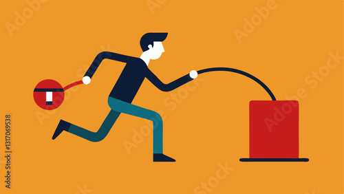 Running on Empty A graphic of a person running towards a finish line with an empty gas tank icon symbolizing the idea of being pushed to physical limits without sufficient rest.