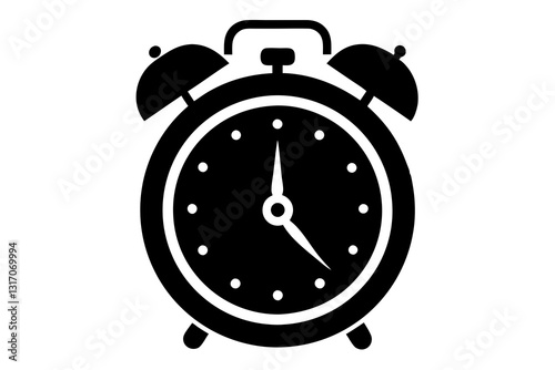 Alarm Clock Flat Icon – Wake-Up Time Symbol for Apps and Websites

