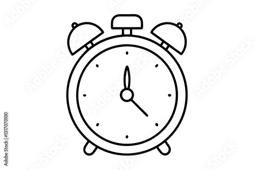 Alarm Clock Flat Icon – Wake-Up Time Symbol for Apps and Websites

