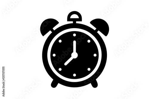 Alarm Clock Flat Icon – Wake-Up Time Symbol for Apps and Websites

