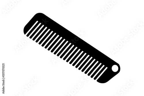 Flat Plastic Hair Comb Icon – Hair Styling Tool Vector Illustration

