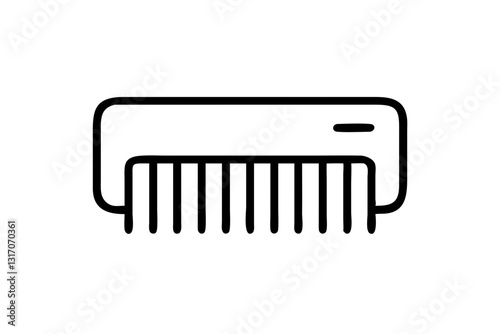 Flat Plastic Hair Comb Icon – Hair Styling Tool Vector Illustration

