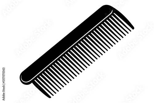 Flat Plastic Hair Comb Icon – Hair Styling Tool Vector Illustration

