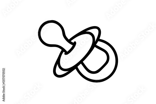 Baby Pacifier, Dummy, Soother, or Teether Flat Vector Icon

