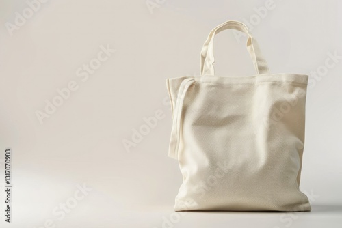 Detailed Picture of Isolated Tote Bag or Goodie Bag on White Background Mockup
