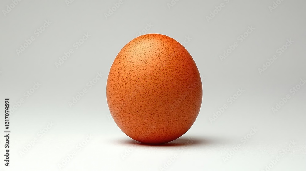 Bright orange egg on a clean surface, showcasing its smooth texture and natural color
