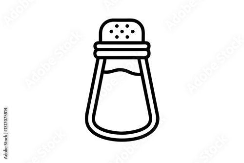 Salt Shaker Icon – Line Art Seasoning Vector for Food Apps