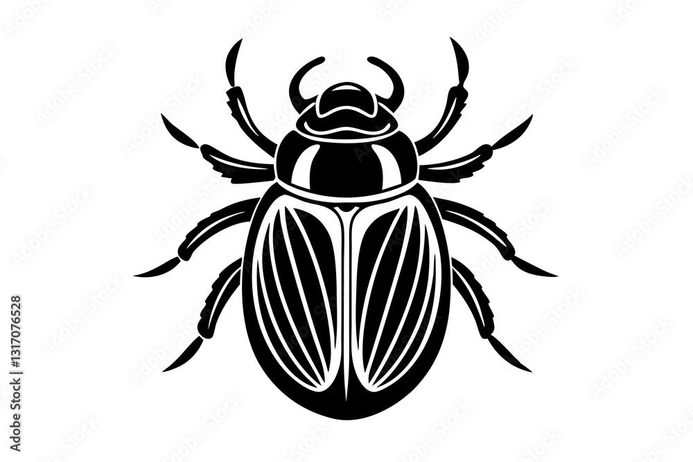 Scarab Beetle Flat Vector Icon – Wildlife & Nature Illustration Scarab Beetle Flat Vector Icon – Wildlife & Nature Illustration