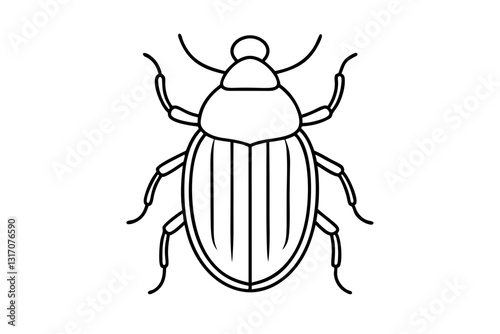 Scarab Beetle Flat Vector Icon – Wildlife & Nature Illustration