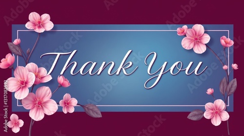 A vibrant spring-themed design showcases a heartfelt thank you message adorned with delicate flowers. Perfect for expressing appreciation in various settings