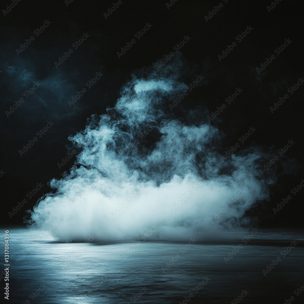 Obraz premium Ethereal smoke cloud on dark floor