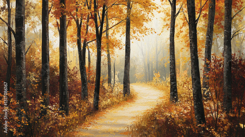 Serene Autumn Forest Pathway
