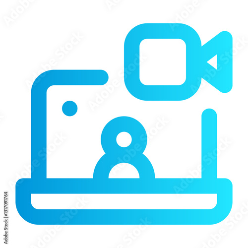 Icon Online Meeting With Style Gradient