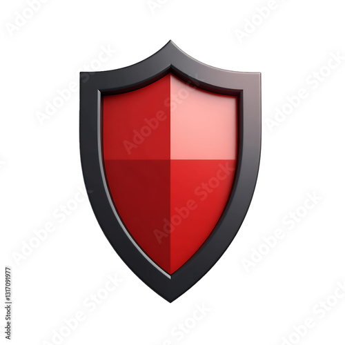 Free Download A Bold Red Shield, A Symbol Of Unwavering Protection And Steadfast Defense Against Threats, Rendered In Sleek 3d With A Dark Gray Border Isolated on Transparent Background - GFXLoad