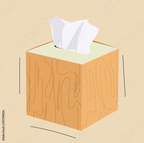 Paper napkin in wooden boxes.Tissue Paper Box