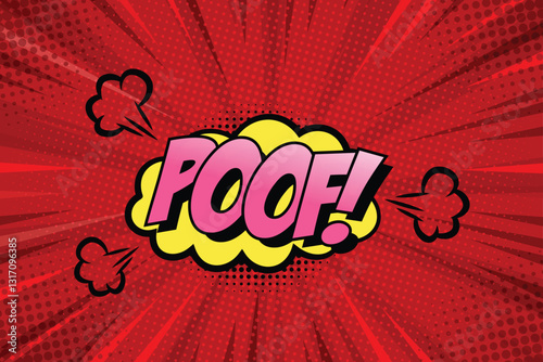 COMIC BACKGROUND WITH THE WORD OF POOF