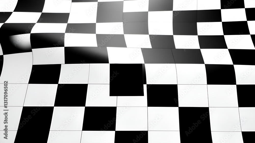 A black and white checkered pattern with a few squares missing A black and white checkered pattern with a few squares missing