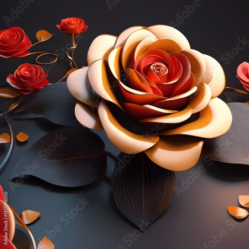 Elegant Bloom: Copper Rose Symphony