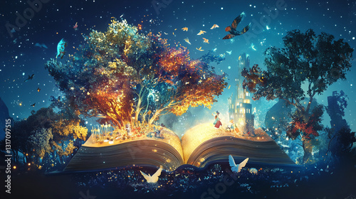 Enchanted Storybook Forest at Night
