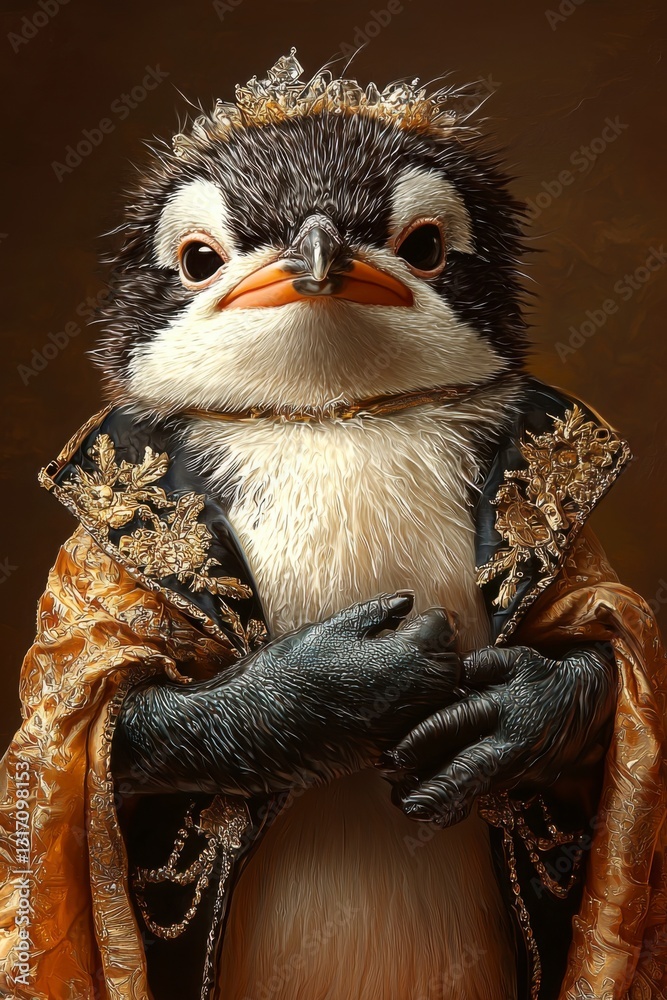 Obraz premium Majestic Penguin Monarch A Regal Portrait