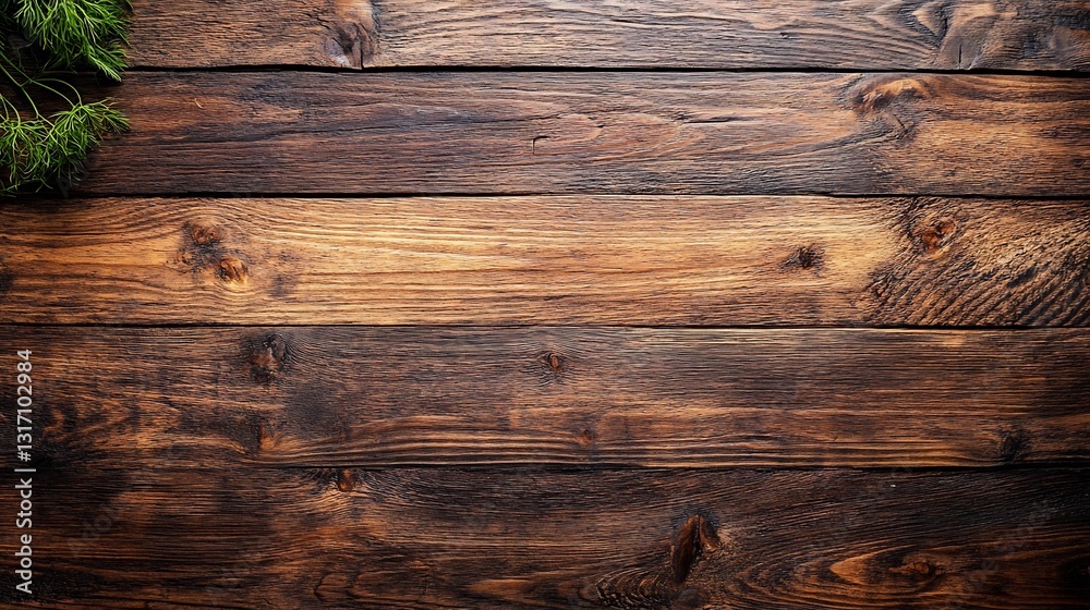 Fototapeta premium Rustic Dark Wood Background Warm Lighting. AI Generated