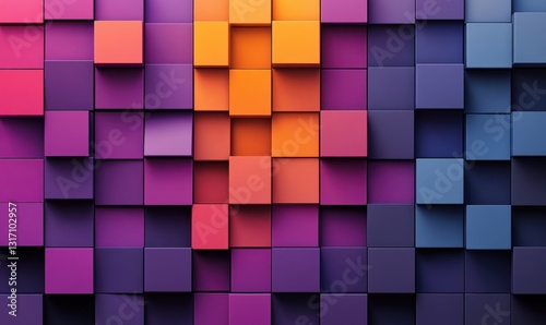 Colorful 3D cube pattern background, abstract design for digital art
