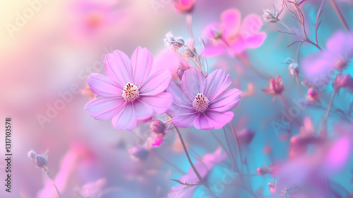 Vibrant, pastel, soft, dreamy, ethereal, and beautiful floral, flower spring background. Backdrop for cosmetics, spa, perfume, beauty salon, florist shop, invitation, gift cards