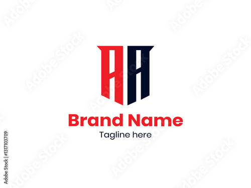 Letter AA, A letter logo design. Initial letter A uppercase monogram logo.