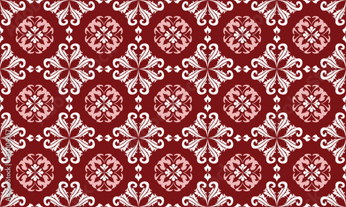 This seamless damask vector pattern is  for fabric pattern applications such as upholstery, curtains, bedding, tablecloths, carpet, sofa, fashion textiles. It adds  of elegance and luxury to any desig