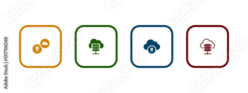 hosting server icon vector illustration. hosting server icon in different color design.