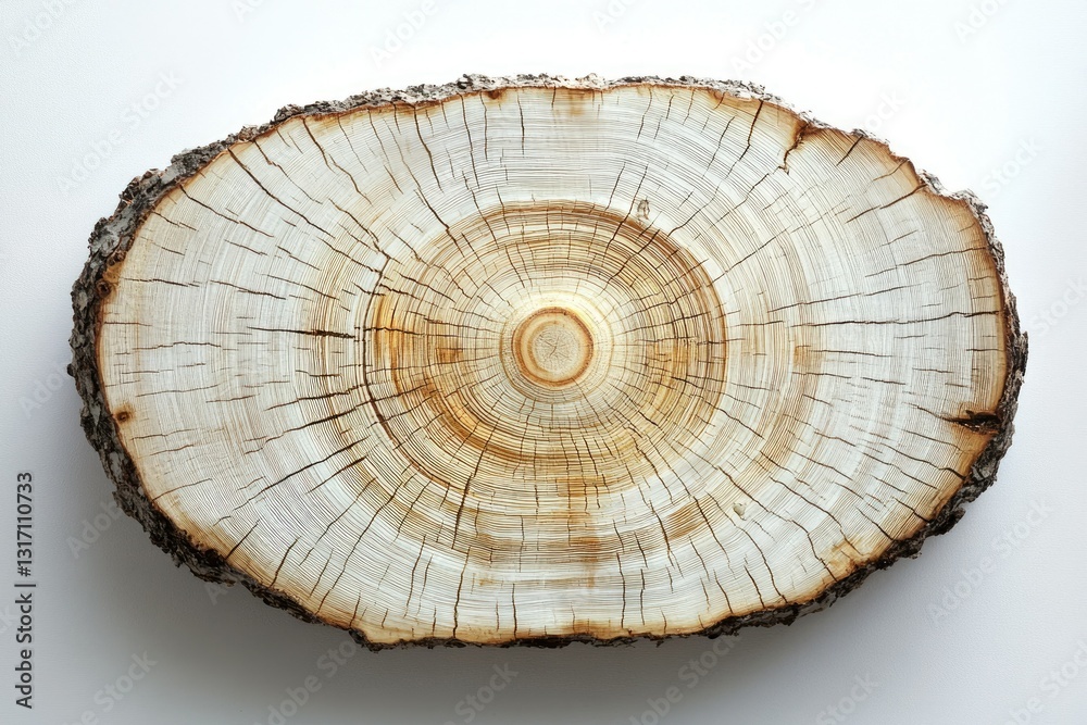Obraz premium Cross-section of a tree trunk, revealing concentric rings and intricate wood grain.