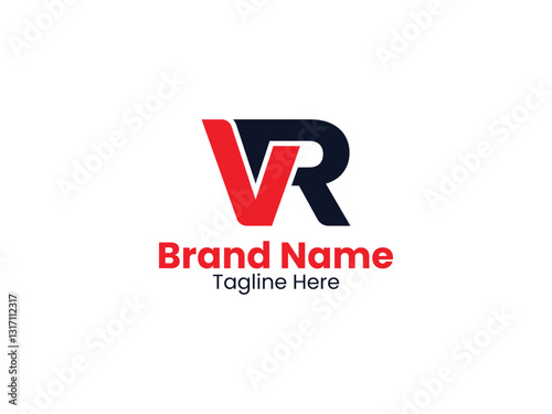 Creative VR logo, RV logo, VR letter, RV letter design. VR letter logo design. VR uppercase monogram logo Red and Black color. 