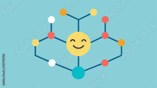 Serotonin Molecule An illustration of a serotonin molecule with arrows pointing to different emotional states such as happiness calmness and contentment visually connecting the