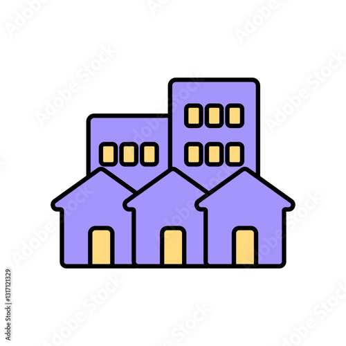 Icon a town, isolated against a clean background.