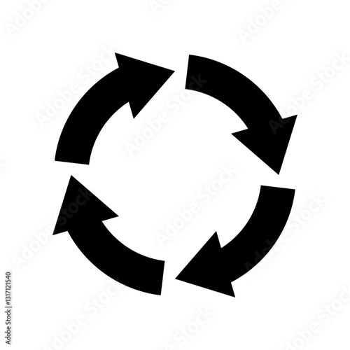 Four arrows circle icon