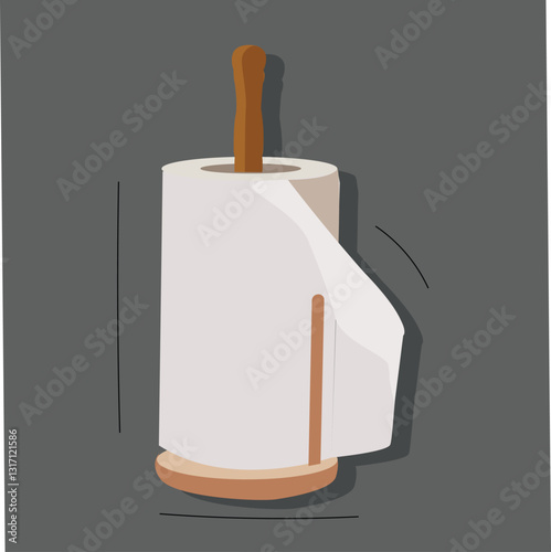 Paper towels or kitchen roll for home.drawn kitchen paper towel holder,