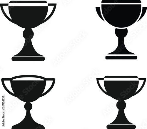 Chalice Silhouette Vector Illustration Icon on White Background, Chalice Silhouette Vector Illustration Icon on White Background | Sacred Cup Symbol.