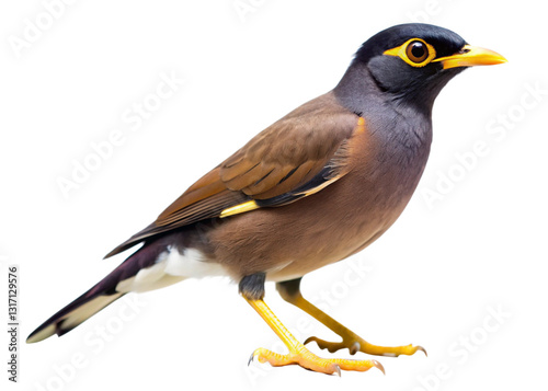 Shalik (Common Myna) isolated on white background