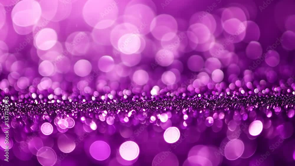 Vibrant purple bokeh lights create a mesmerizing background in a dreamy atmosphere during a festive celebration